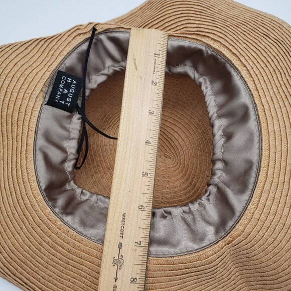 Womens Floppy Sunhat Woven Straw Tan Natural Wide Brim Beach Hat - Picture 8 of 11